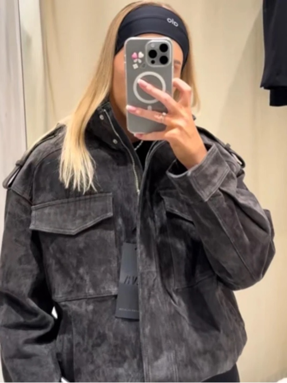 Zara 100% Suede Leather Pocket Jacket NWT - Picture 12 of 16